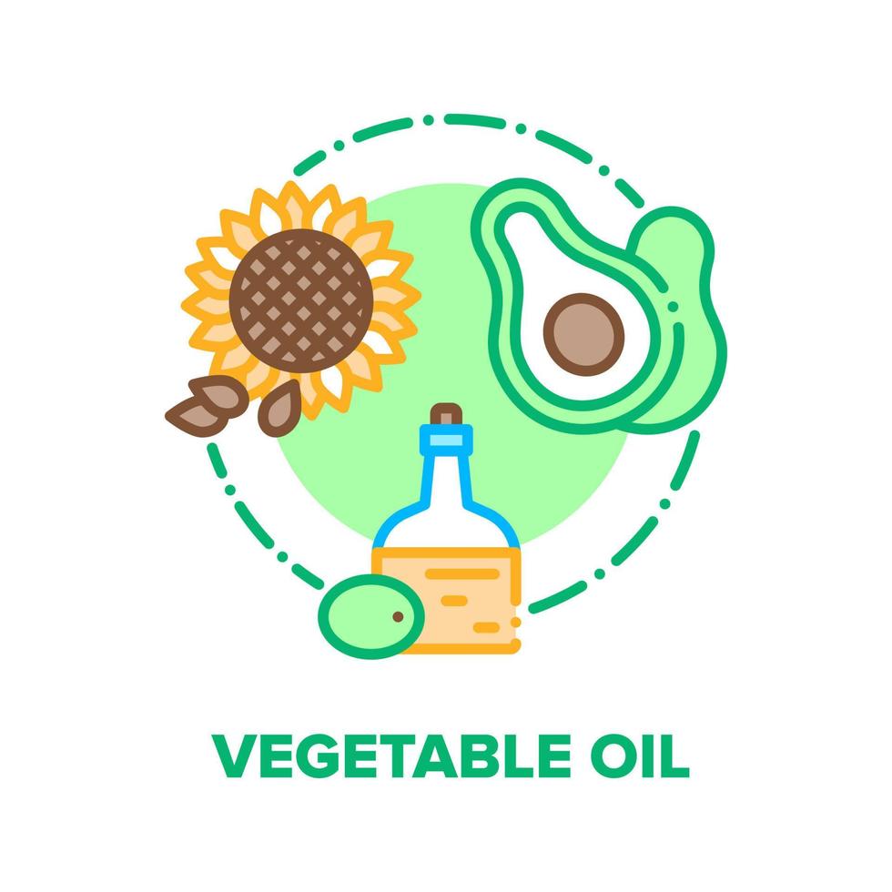 Vegetable Oil Vector Concept Color Illustration flat