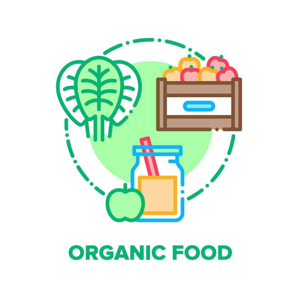 Organic Food Vector Concept Color Illustration flat