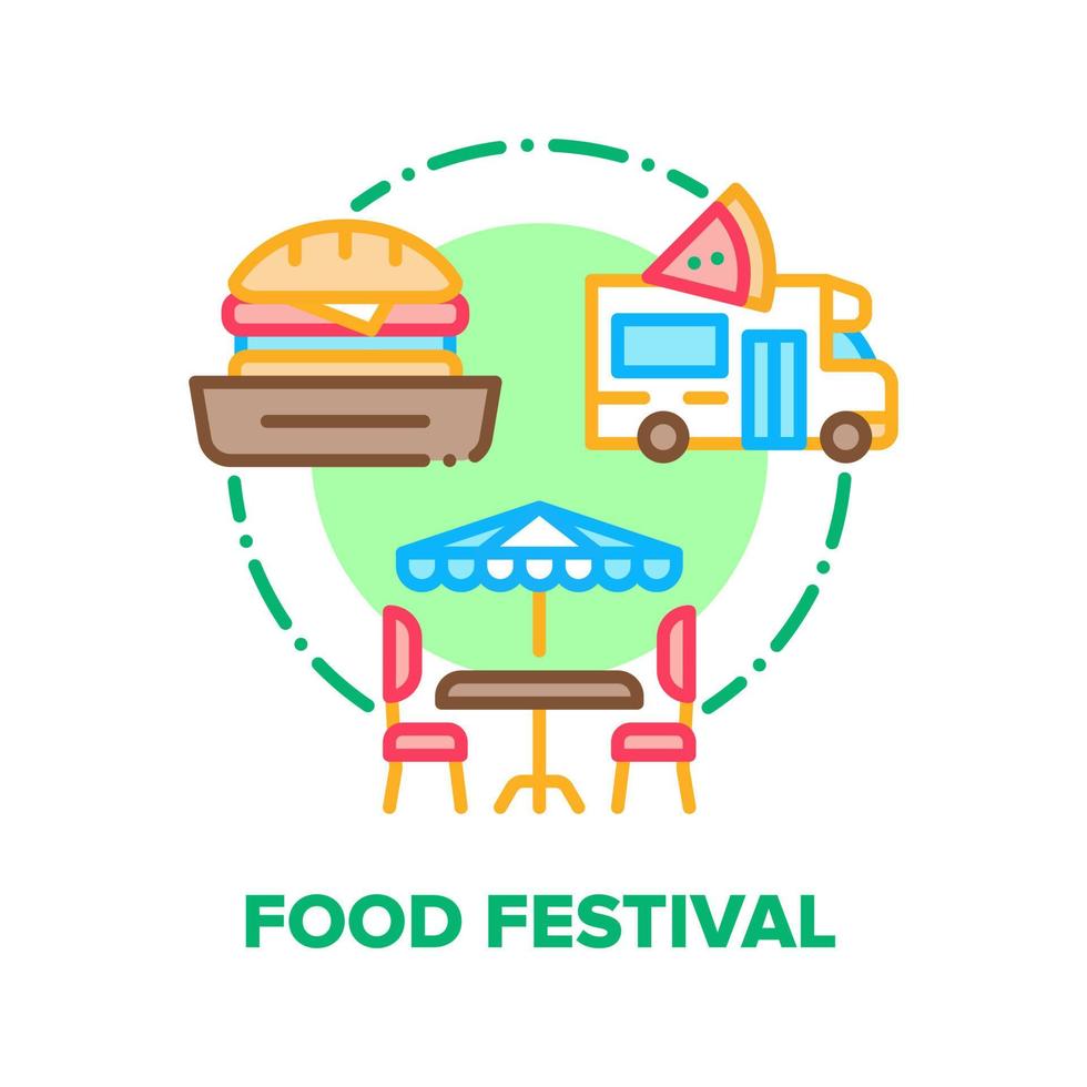 Food Festival Vector Concept Color Illustration flat