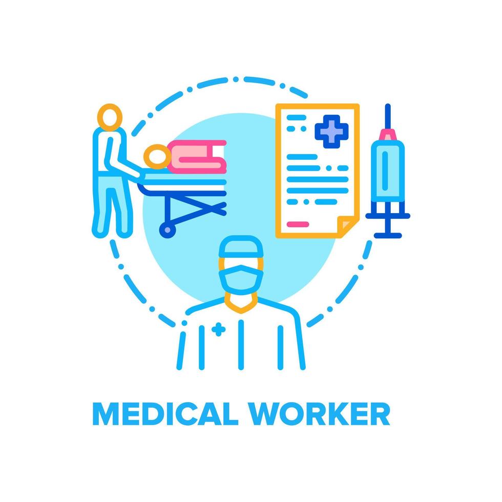 trabajador médico vector concepto color ilustración plana
