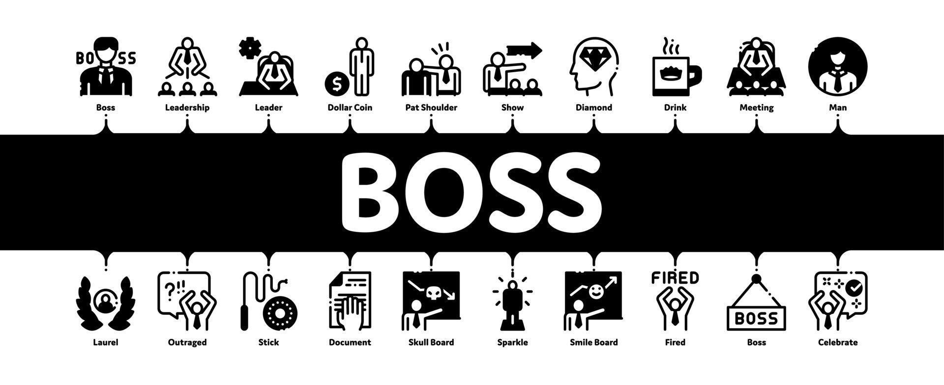 Boss Leader Company Minimal Infographic Banner Vector