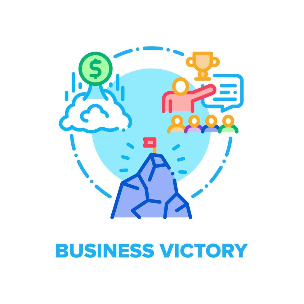 ilustración de color de concepto de vector de victoria empresarial