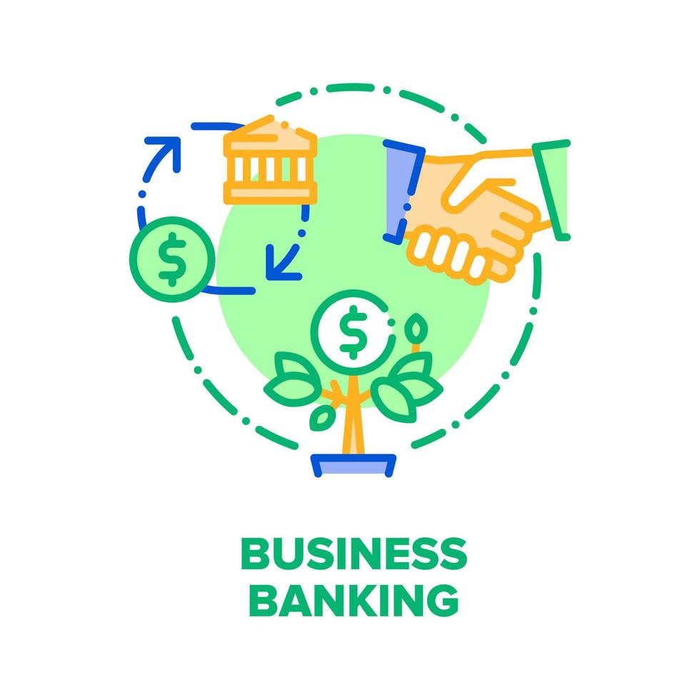 Business Banking Vector Concept Color Illustration