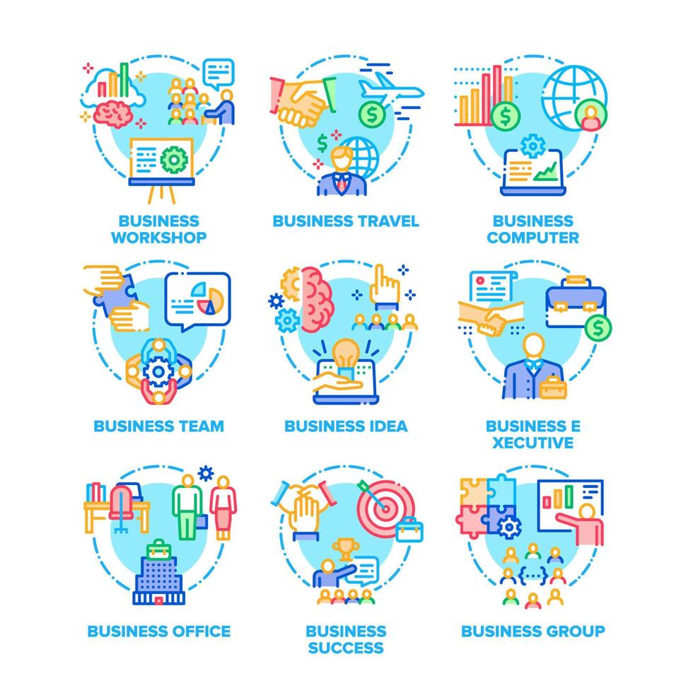 Ilustraciones de color de vector de ocupación de negocios