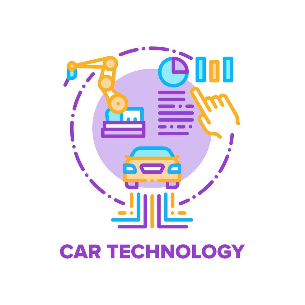 Car Technology Vector Concept Color Illustration flat