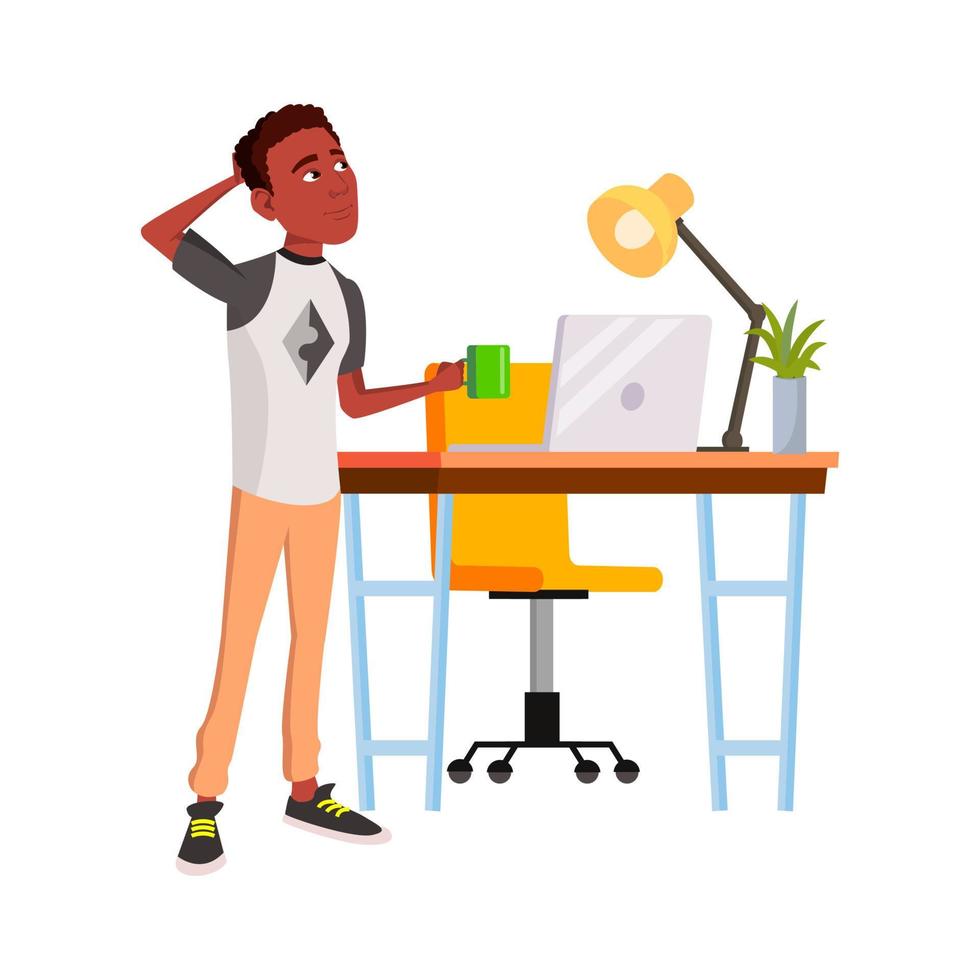 Man Manager Think About Problem In Office Vector
