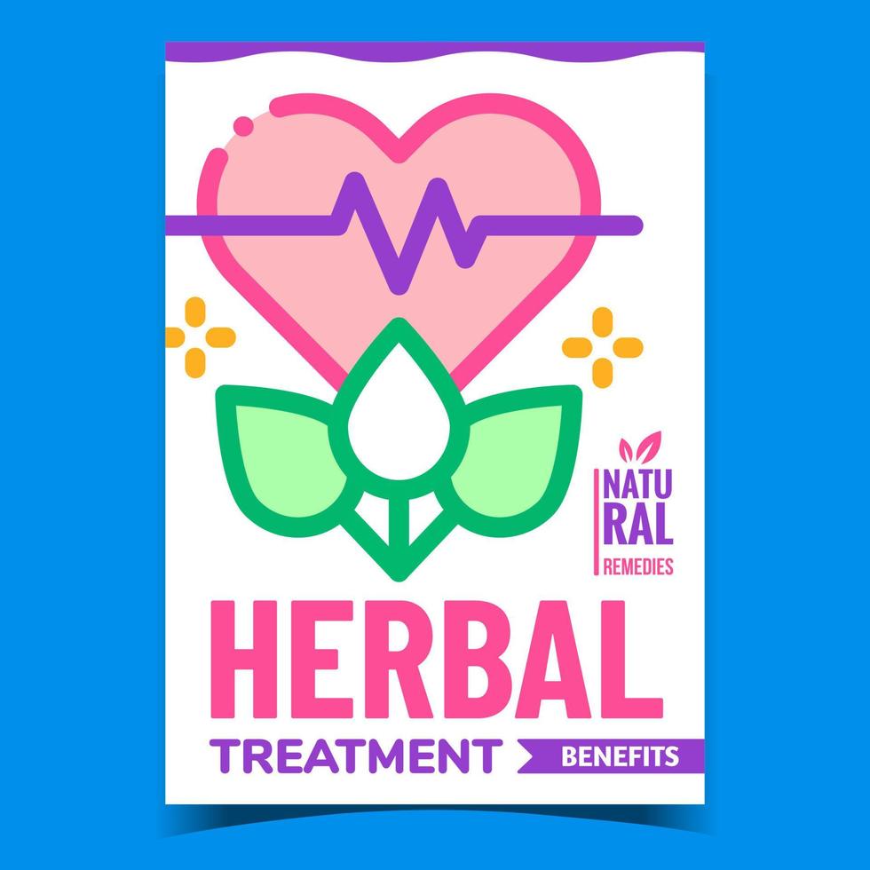 Herbal Treatment Creative Promo Banner Vector