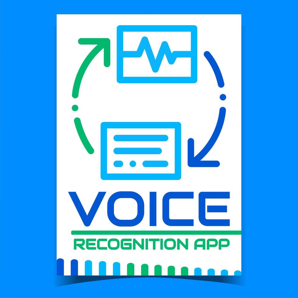 Voice Recognition App Promotion Poster Vector