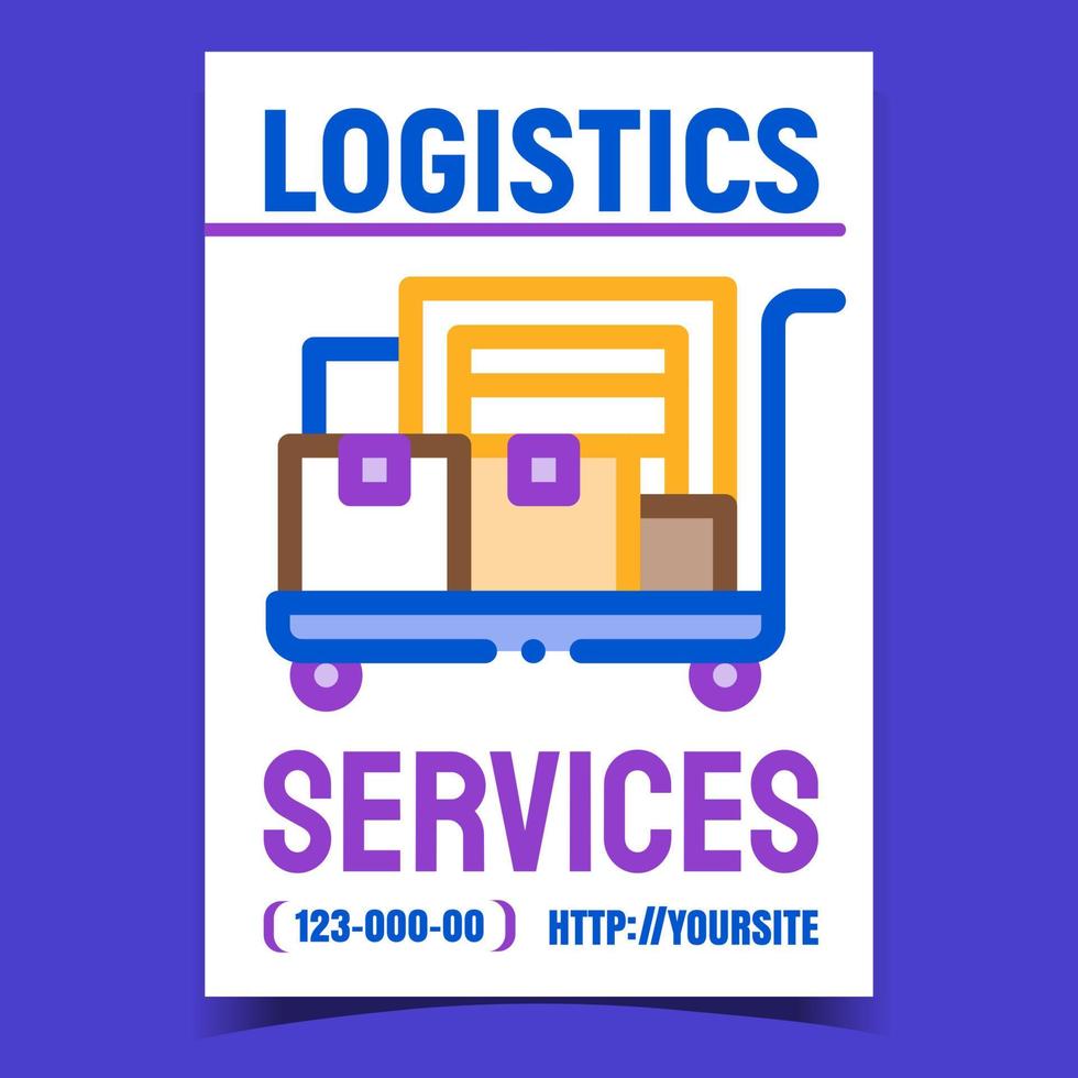 Logistics Services Creative Promo Banner Vector