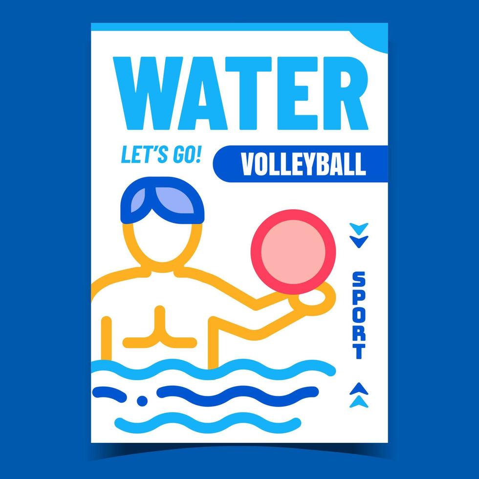 Water Volleyball Creative Promo Banner Vector