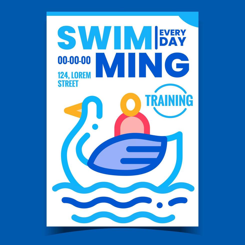 Swimming Waterpool Creative Promo Poster Vector