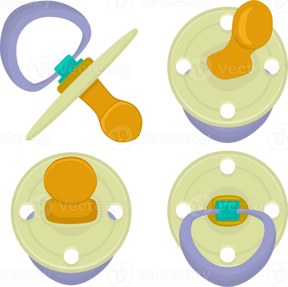 gros ensemble de sucettes pour bébé, tétine avec tétine en caoutchouc png