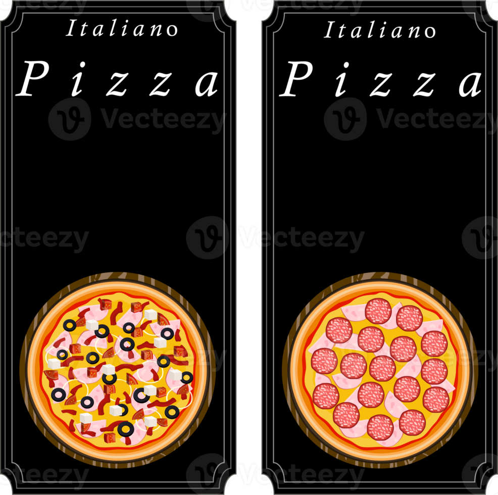 diverses pizzas savoureuses sucrées png