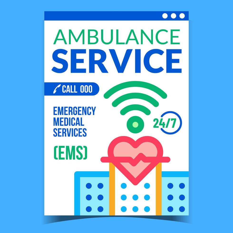 vector de banner de promoción creativa de servicio de ambulancia