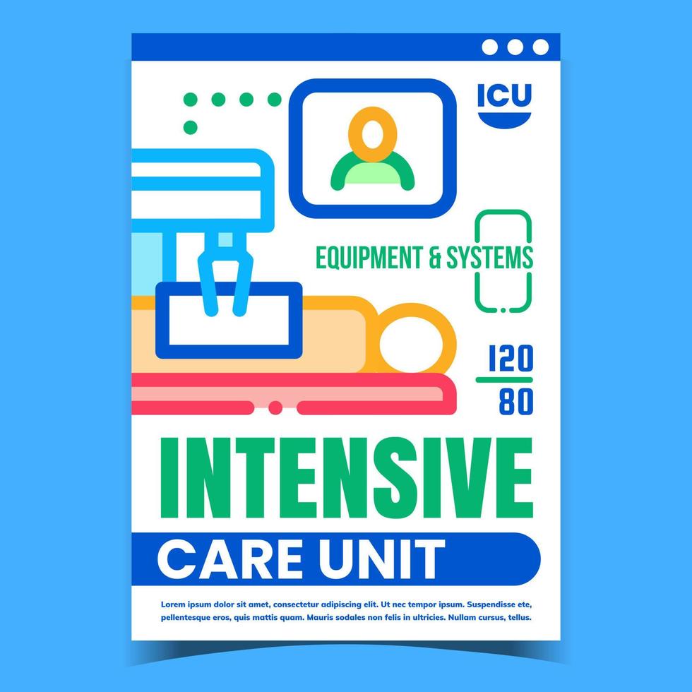 Intensive Care Unit Creative Promo Banner Vector