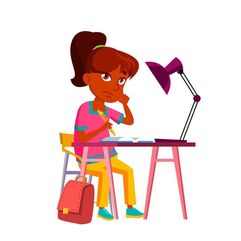 Girl Pupil Teenager Thinking Solve Problem Vector