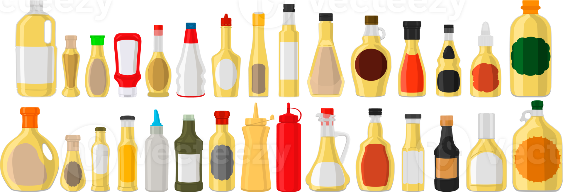 big kit varied glass bottles filled liquid white wine vinegar png