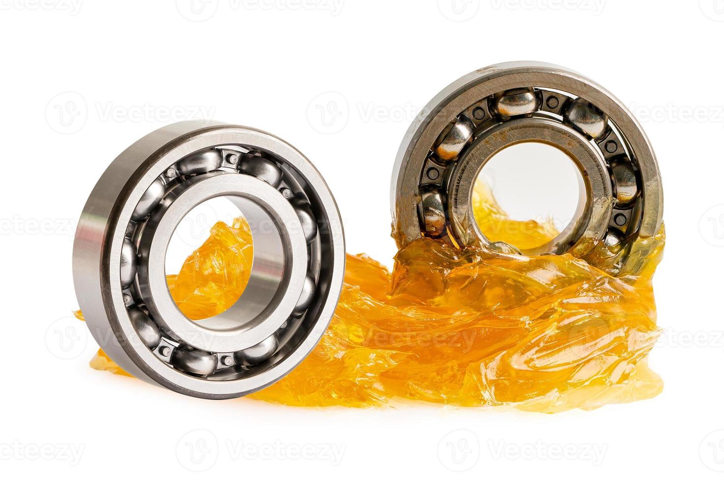 Ball bearing stainless with grease lithium machinery lubrication for automotive and industrial  isolated on white background photo