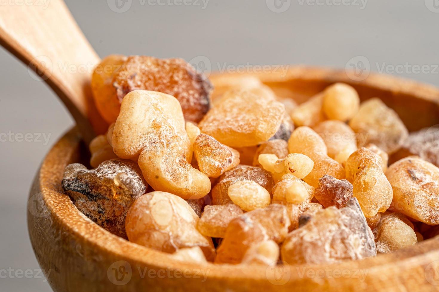 Frankincense or olibanum aromatic resin used in incense and perfumes. photo