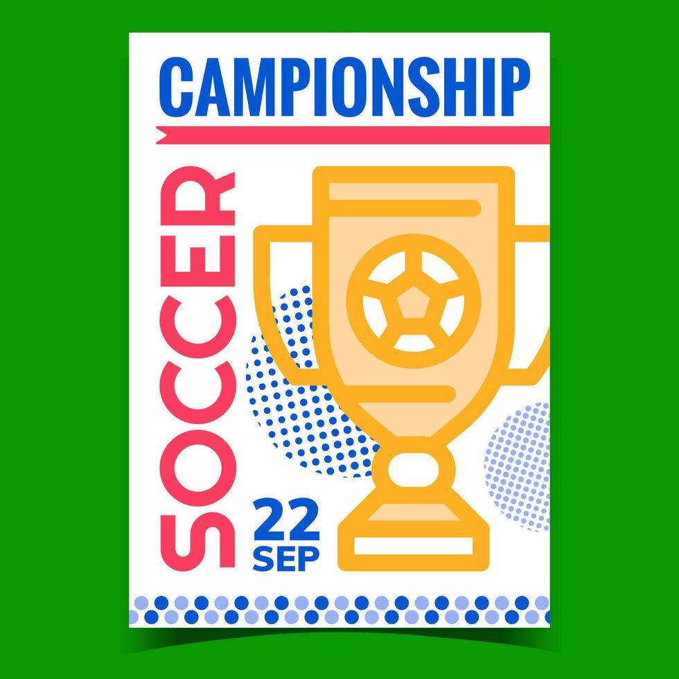 vector de cartel promocional de campeonato de fútbol