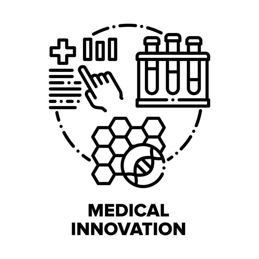 Medical Innovation Technology Vector Concept Black Illustrations