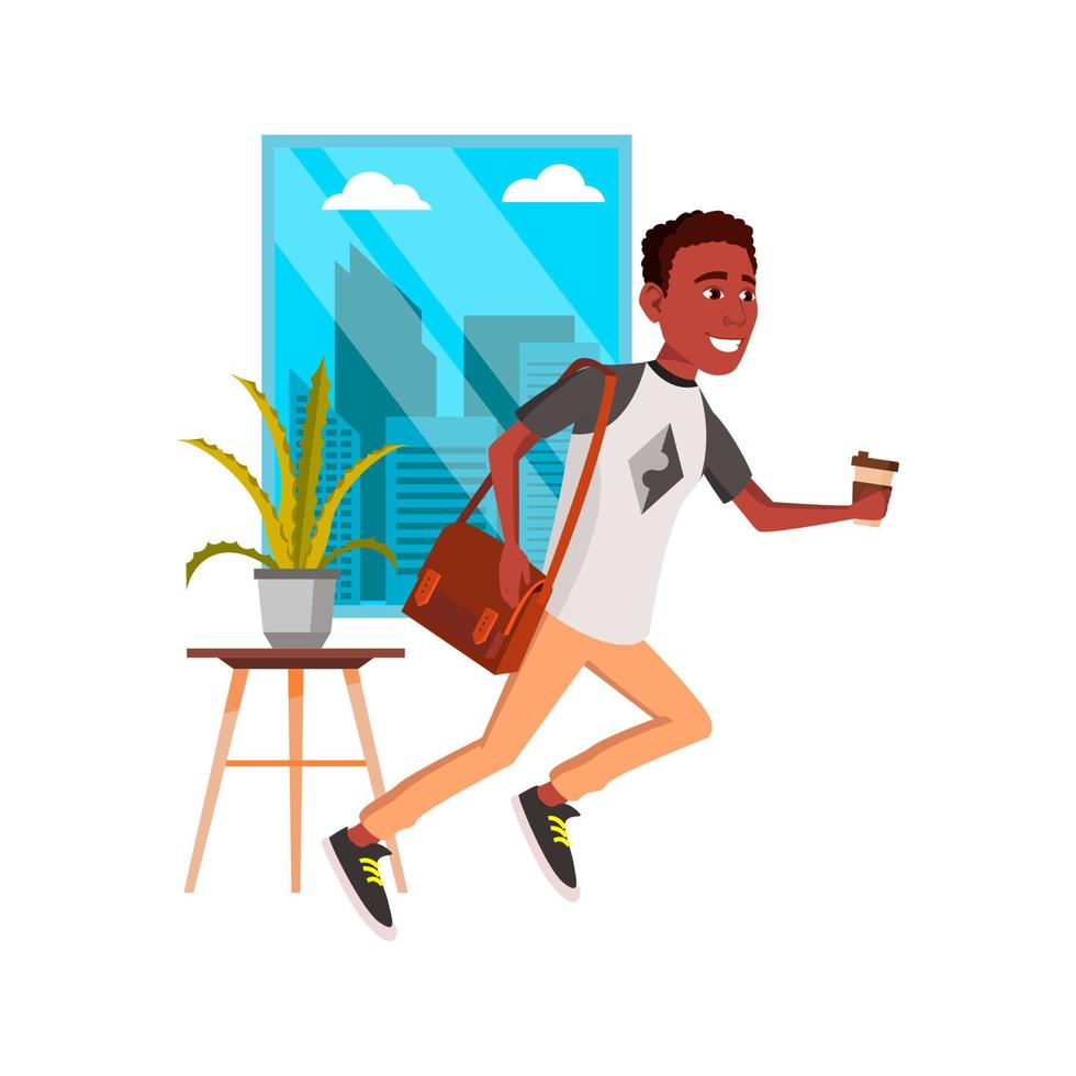 Running businessman fast vector