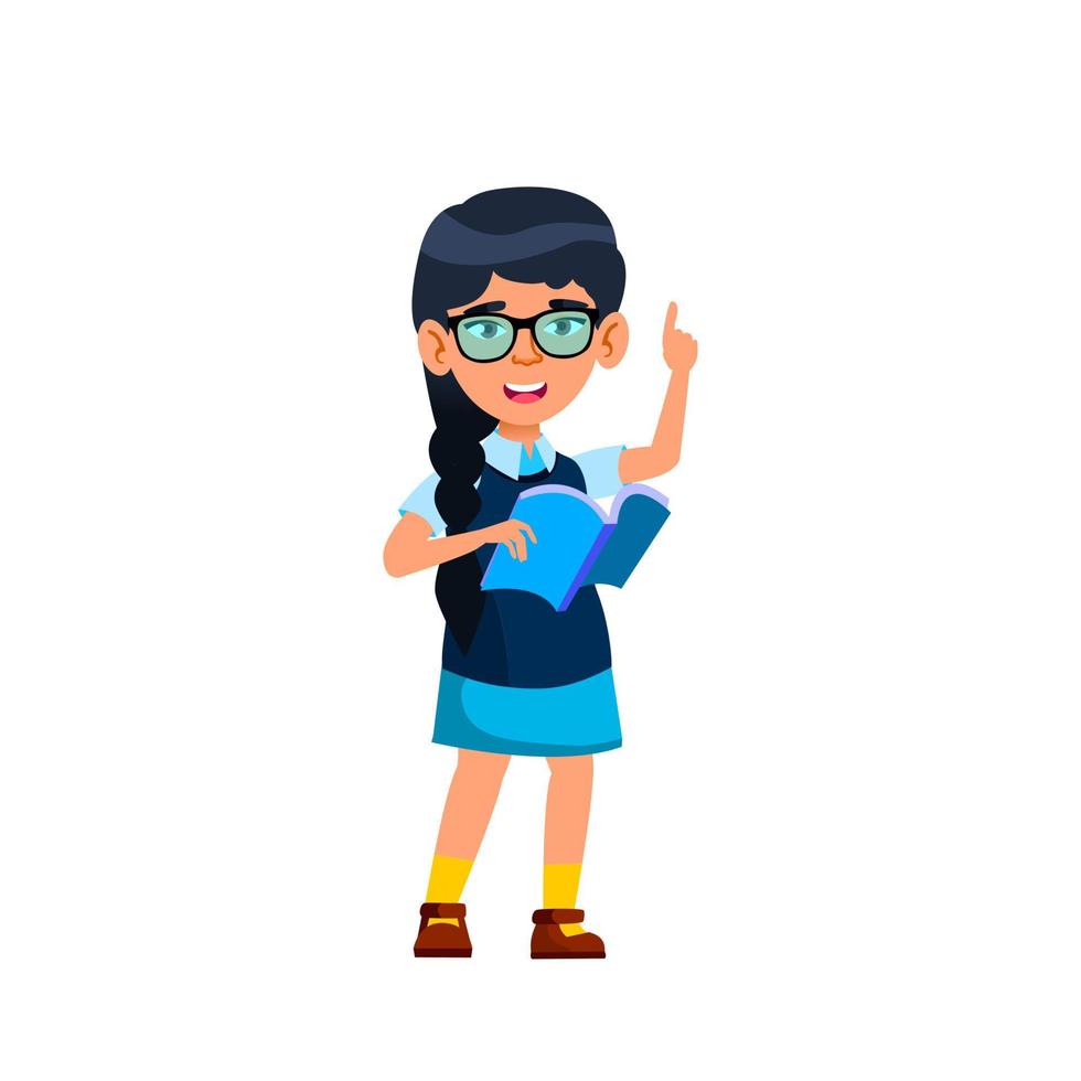 school kid girl scientist vector