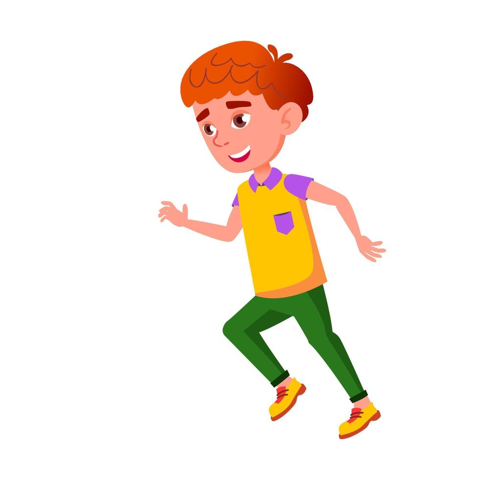 niño niño corriendo con vector de emoción positiva