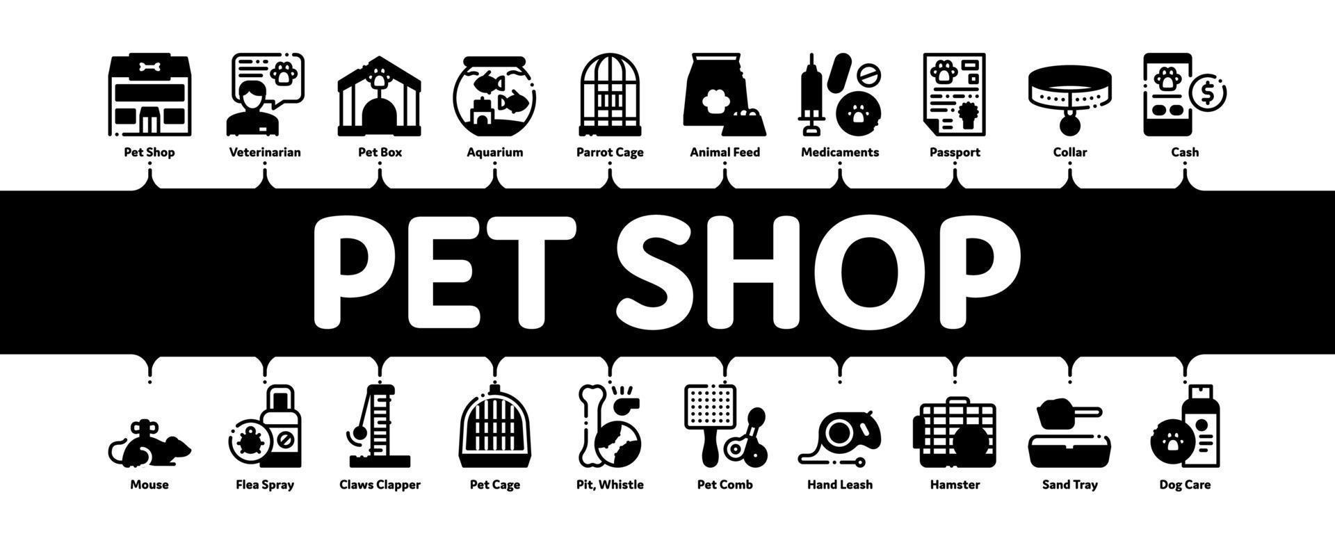 Pet Shop Minimal Infographic Banner Vector