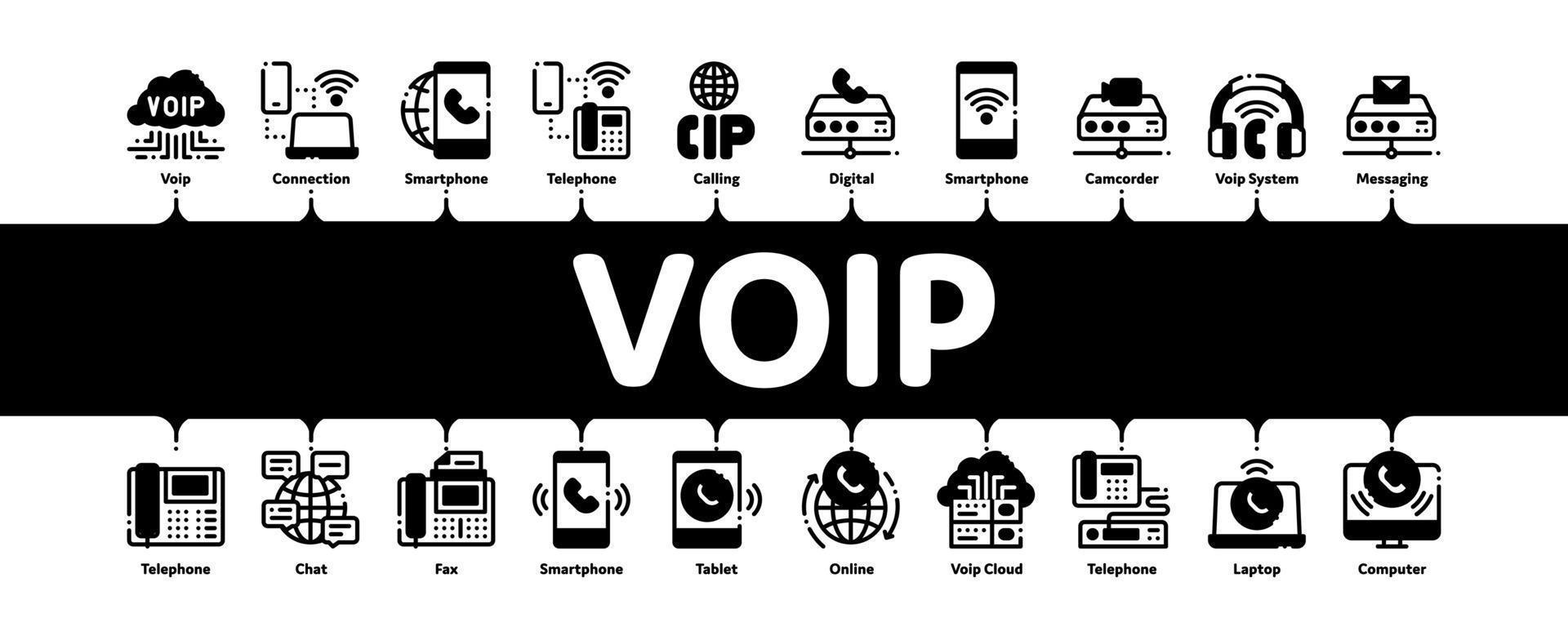 Voip Calling Minimal Infographic Banner Vector
