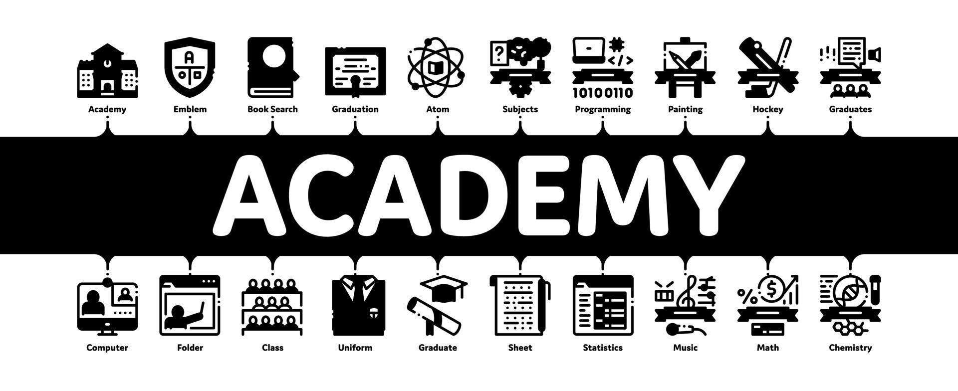 vector de banner infográfico mínimo educativo de la academia