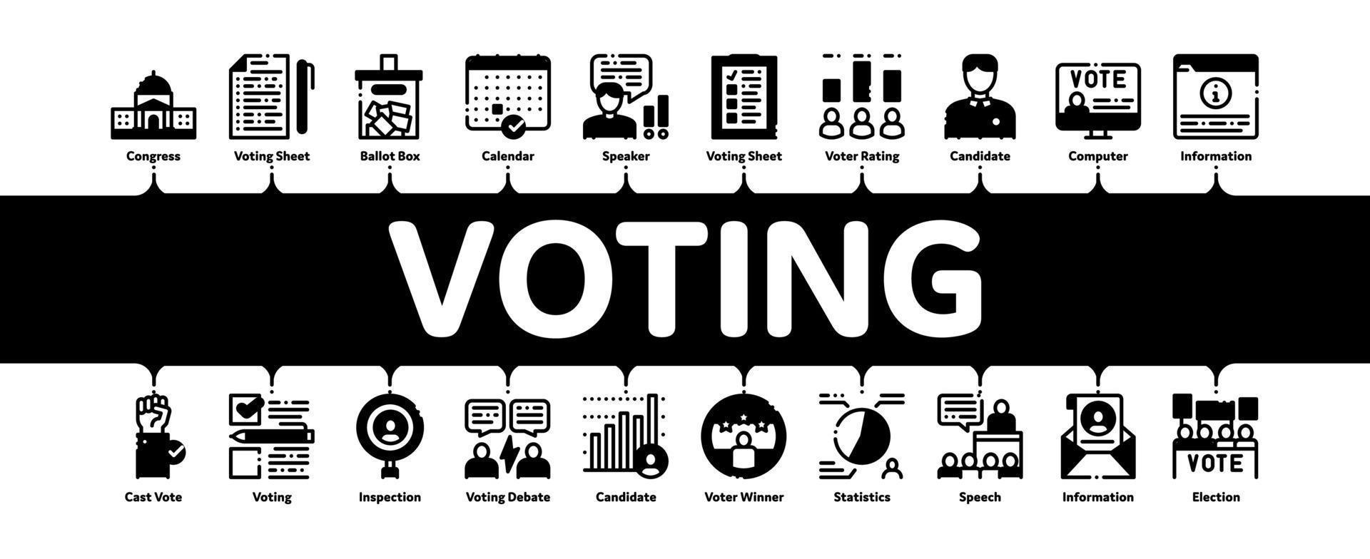 vector de banner infográfico mínimo de votación y elección