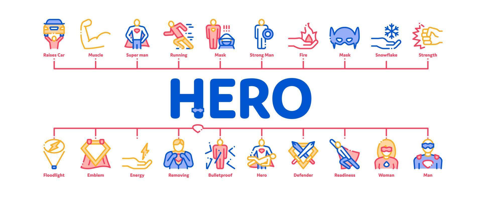 Super Hero Minimal Infographic Banner Vector