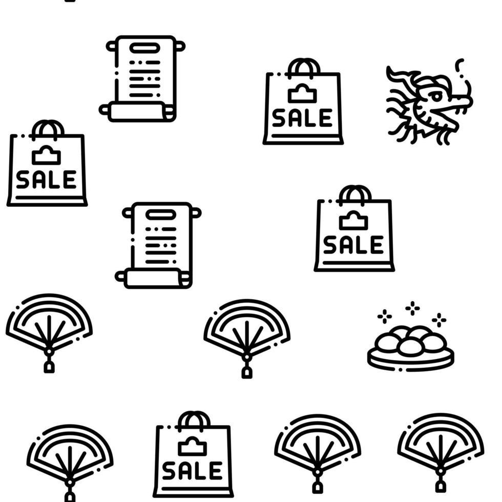 Chinese New Year Feast Seamless Pattern Vector