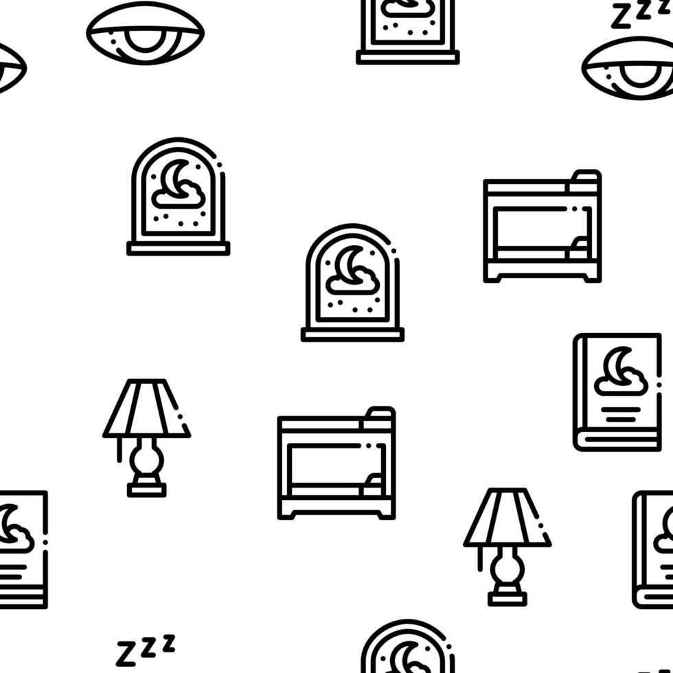 Sleeping Time Devices Seamless Pattern Vector