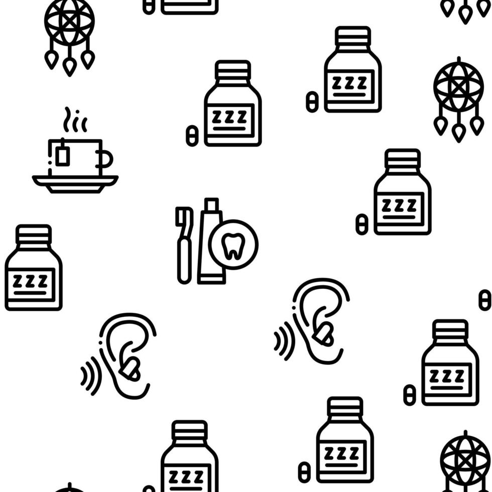 Sleeping Time Devices Seamless Pattern Vector