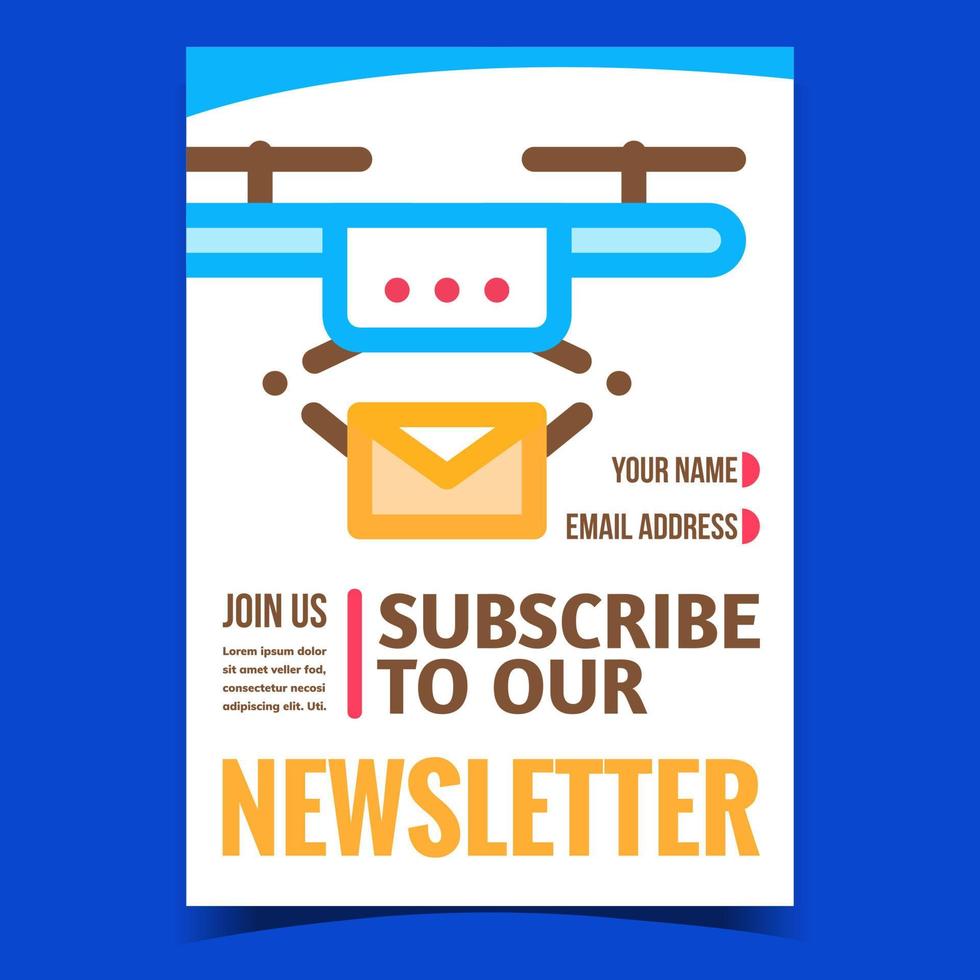 Subscribe To Newsletter Promotion Banner Vector