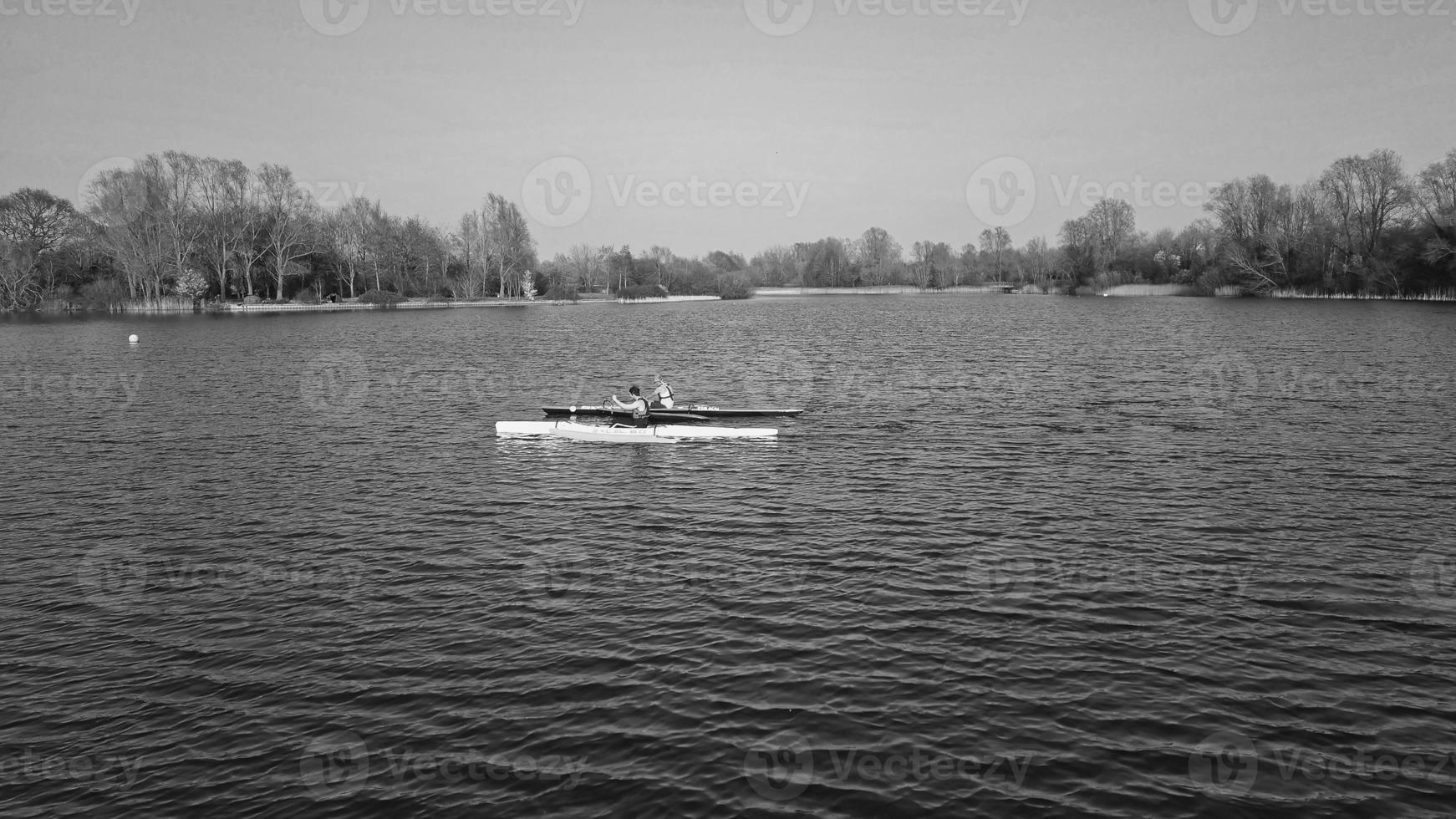 High Angle Footage of British Landscape in Classic Black and White photo