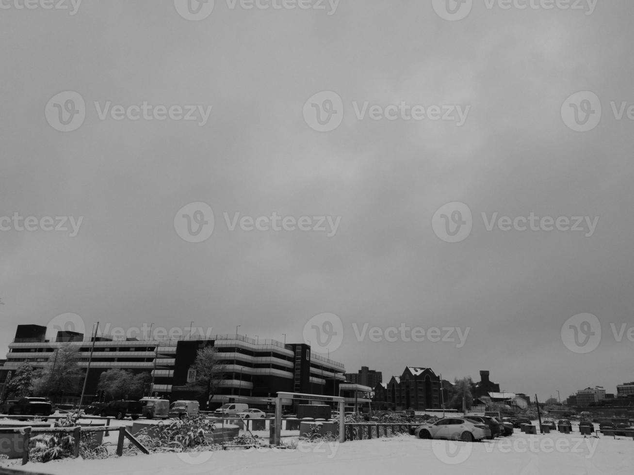 High Angle View of City in Classic Black and White photo