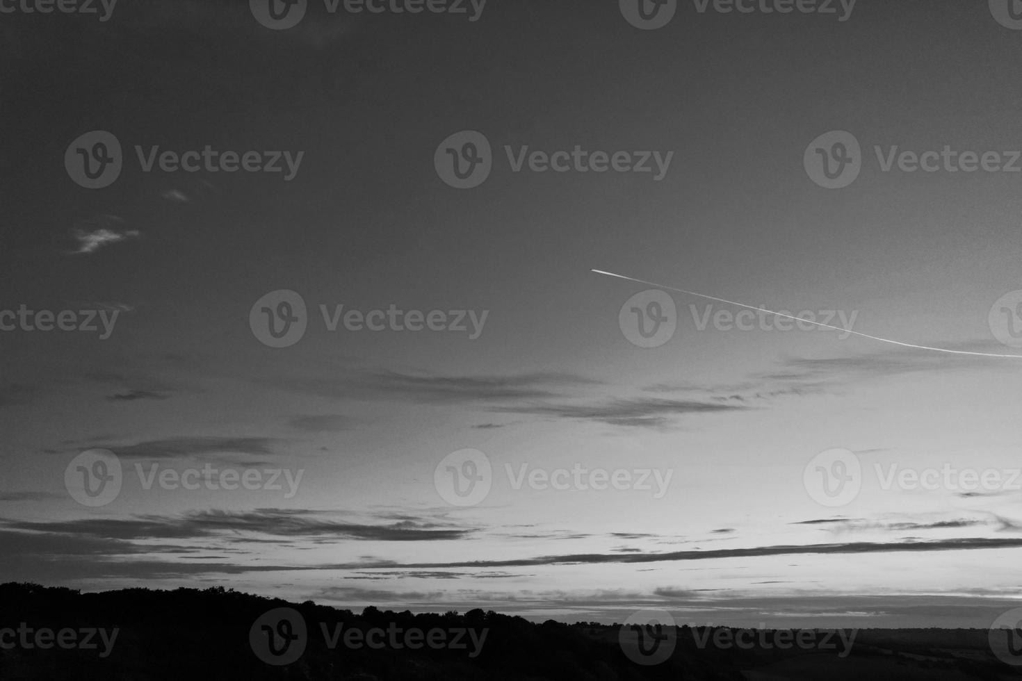 High Angle Footage of British Landscape in Classic Black and White photo