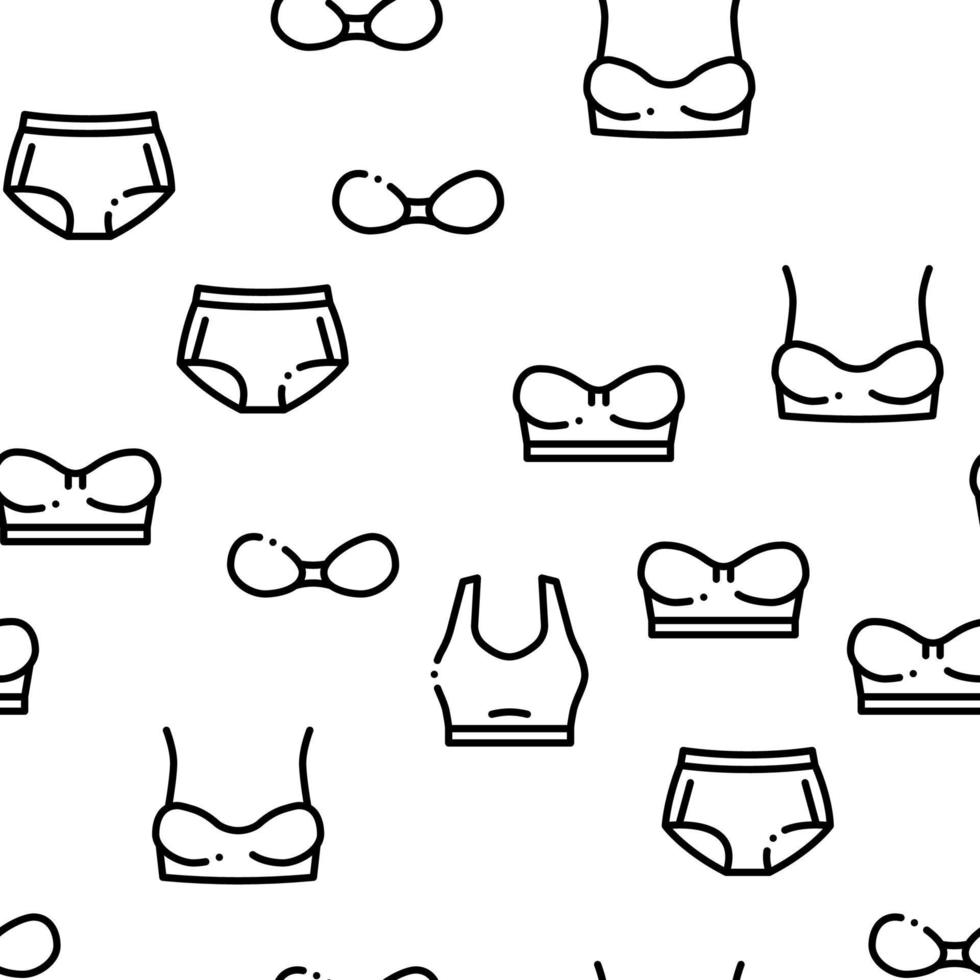 Lingerie Bras Panties Seamless Pattern Vector