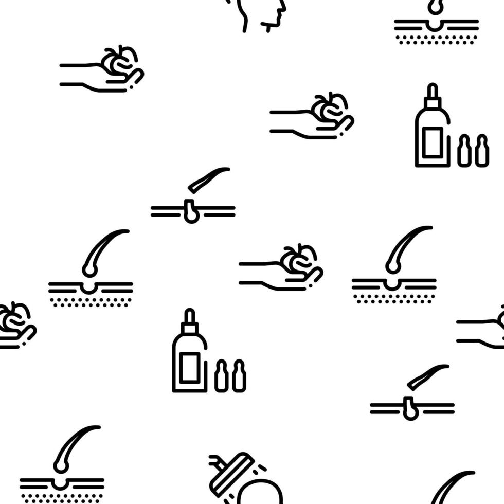 Hair Transplantation Seamless Pattern Vector