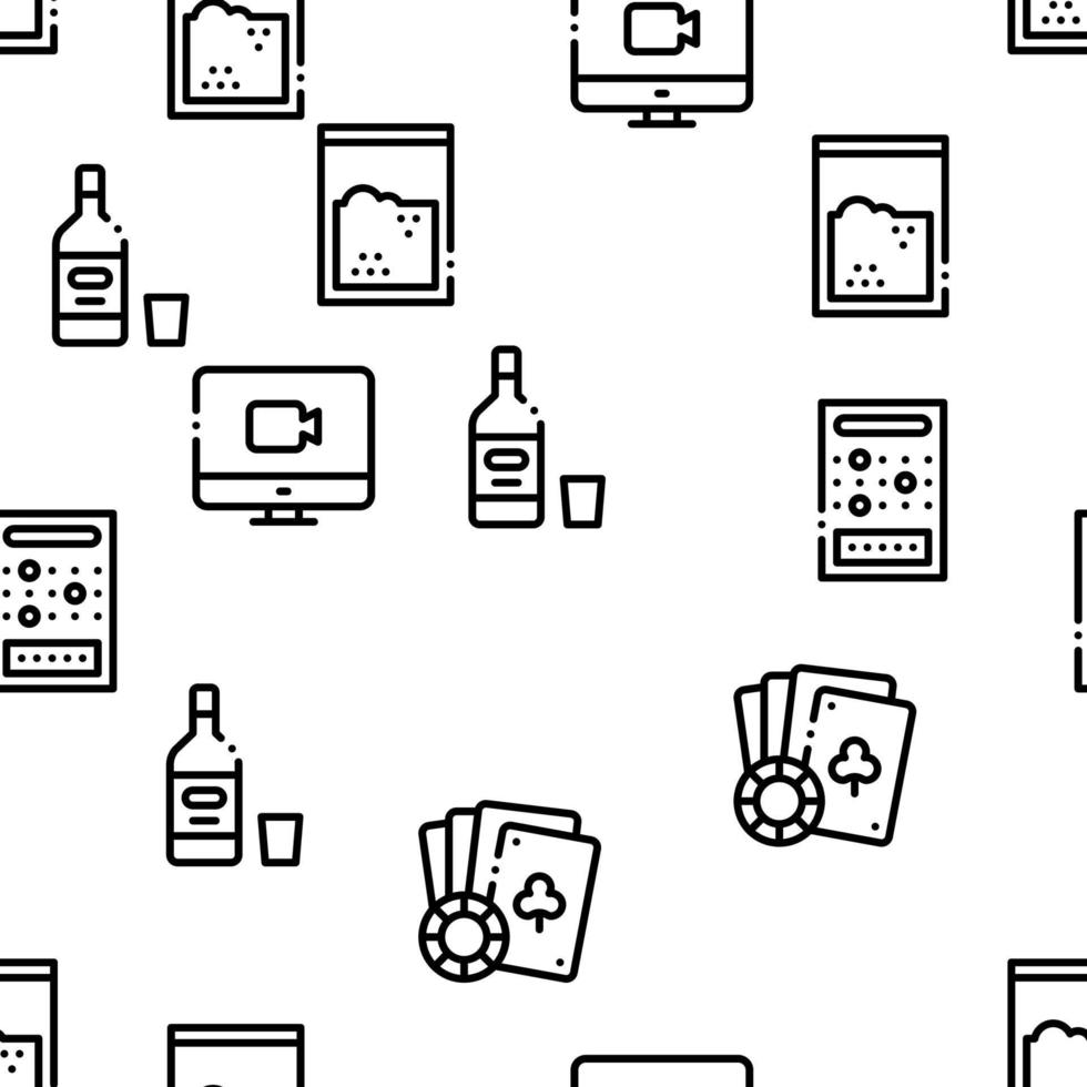 Addiction Bad Habits Seamless Pattern Vector