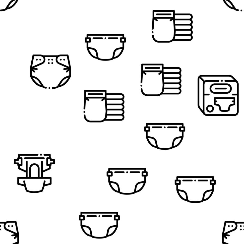 Diaper For Newborn Seamless Pattern Vector