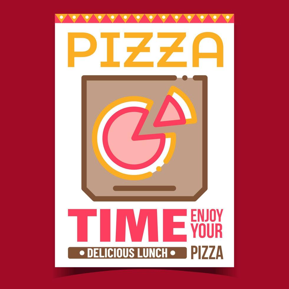 vector de cartel de promoción creativa de caja de comida de pizza