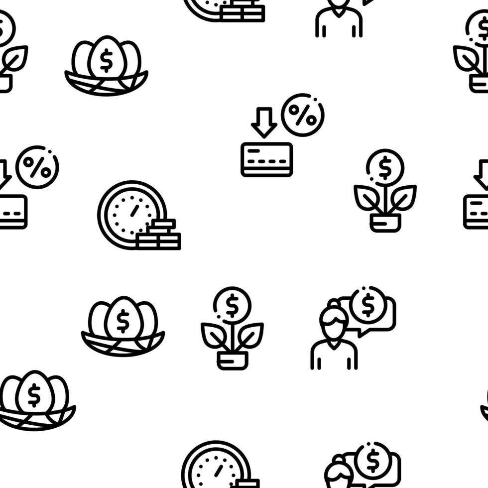 Pension Retirement Seamless Pattern Vector