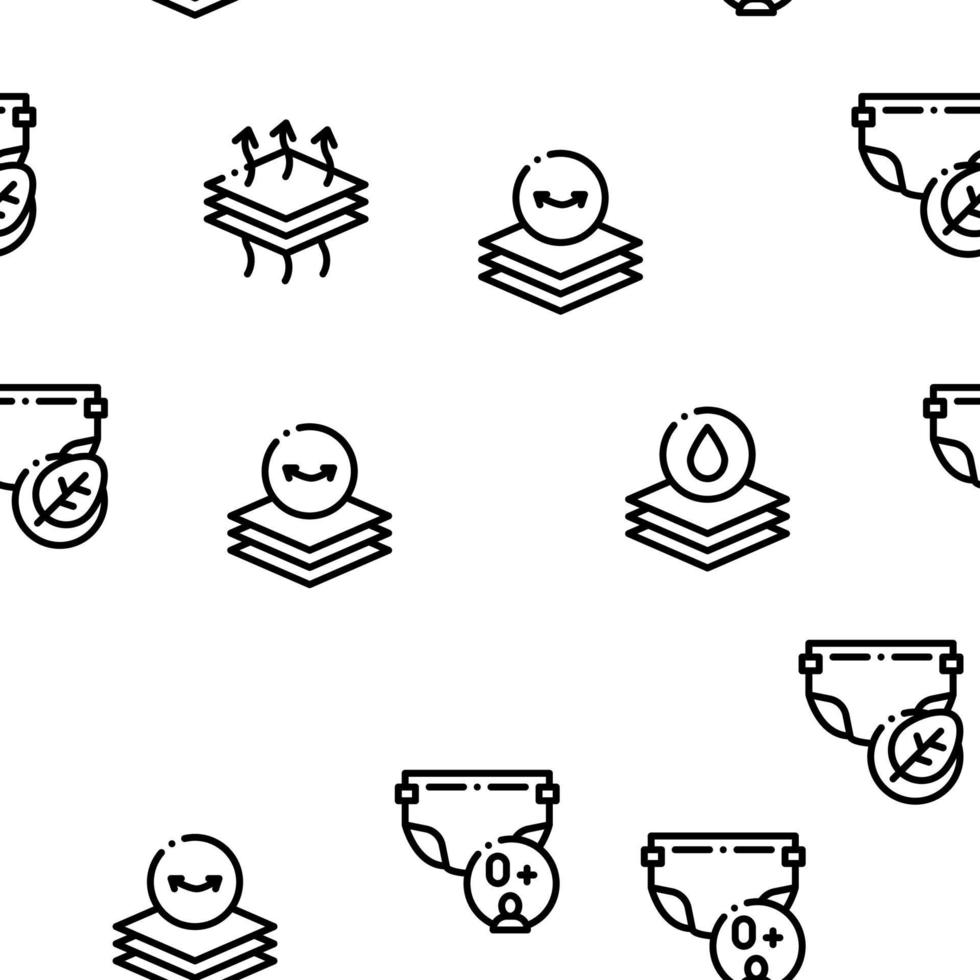 Diaper For Newborn Seamless Pattern Vector