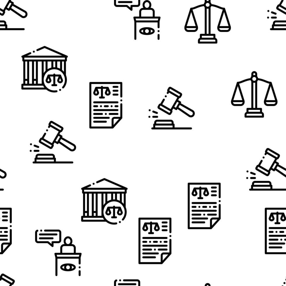 Law And Judgement Seamless Pattern Vector