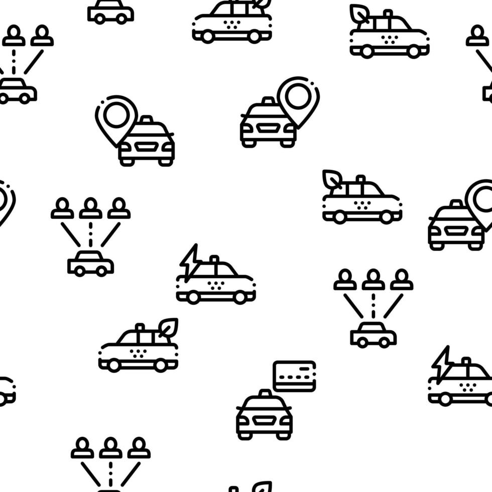 Online Taxi Seamless Pattern Vector