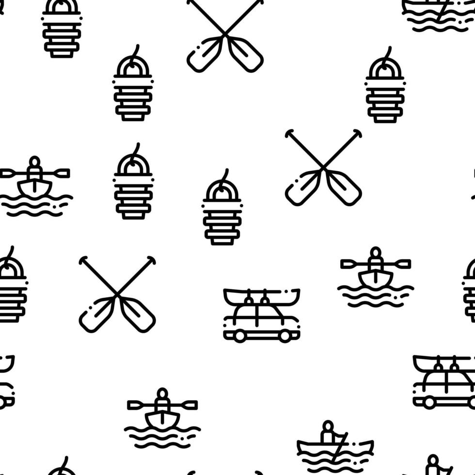 Canoeing Seamless Pattern Vector